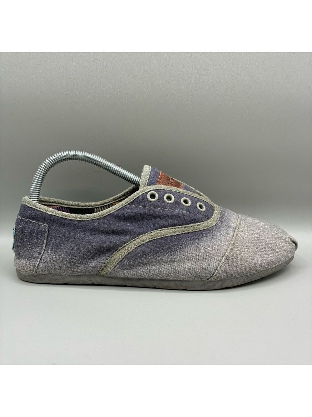 Toms Paseo Eyelet No Lace Shoes Women’s 9.5 Blue Gray Slip On